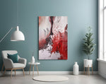 Colors of Abstraction panel adding editorial mood to a living room