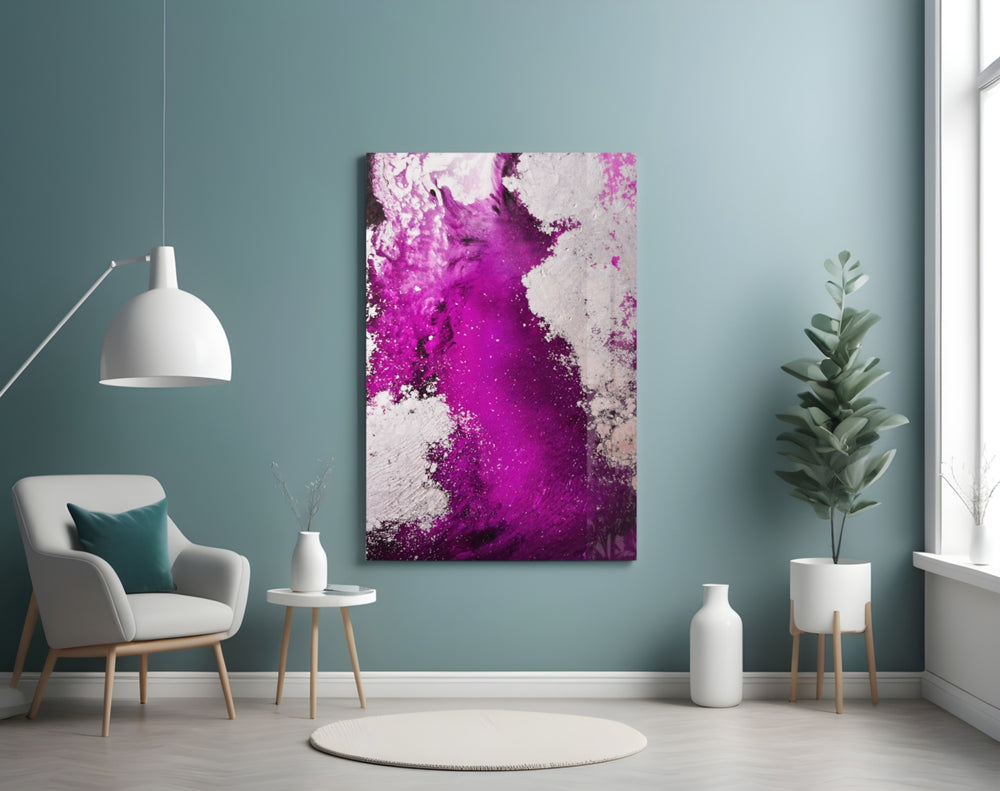 Colors of Abstraction panel adding editorial mood to a hallway