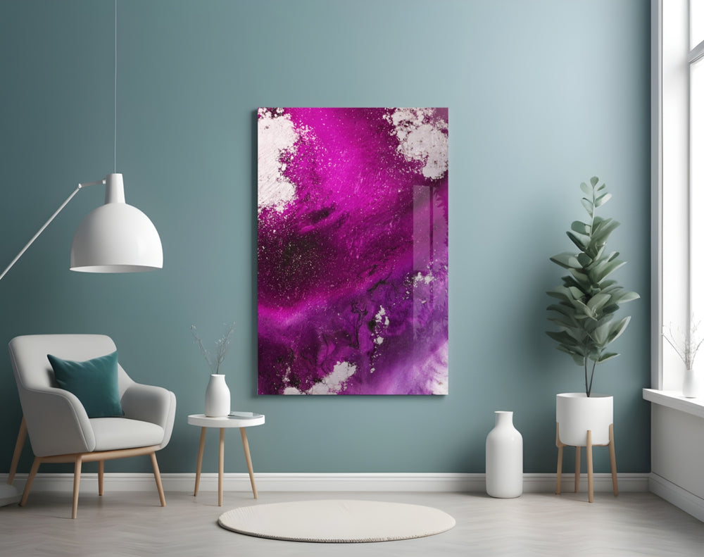Colors of Abstraction panel adding editorial mood to a bedroom