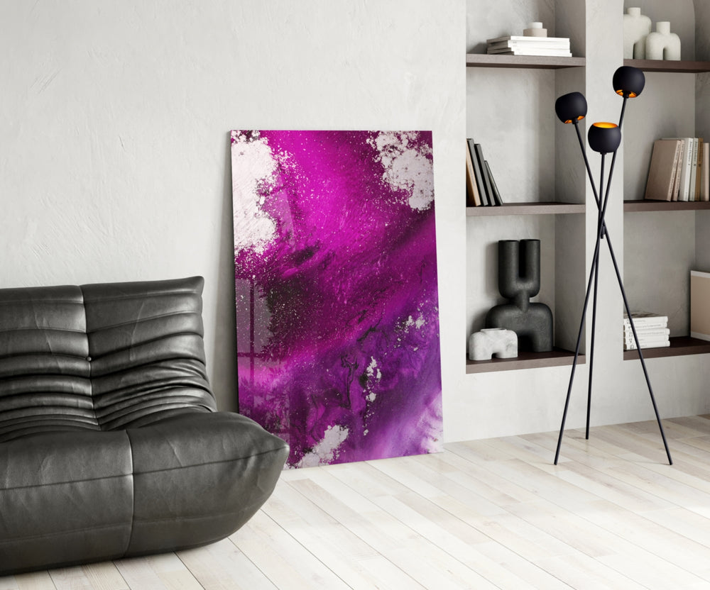 Colors of Abstraction glass print enhancing a hallway with cinematic drama