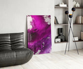 Colors of Abstraction glass print enhancing a hallway with cinematic drama