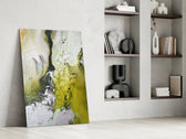 Colors of Abstraction artwork anchoring a wall with serene organic palette
