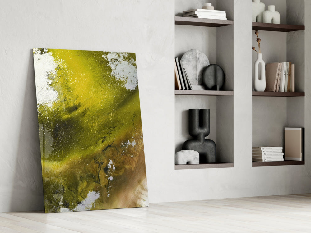 Colors of Abstraction artwork anchoring a wall with serene minimalist palette
