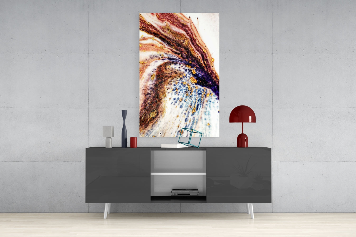 Abstract Glass Wall Art.