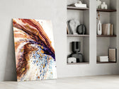 Abstract artwork anchoring a wall with luxurious mineral palette
