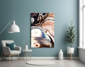 Abstract panel adding editorial mood to a bedroom