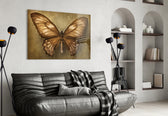 Butterfly panel adding editorial mood to a hallway