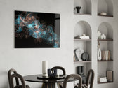 Energy glass print enhancing a living room with cinematic drama