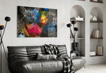 Energy panel adding editorial mood to a living room