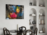 Energy glass print enhancing an office with cinematic drama