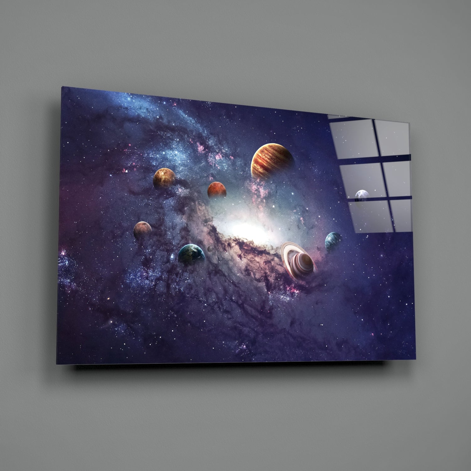Planets Glass Wall Art.