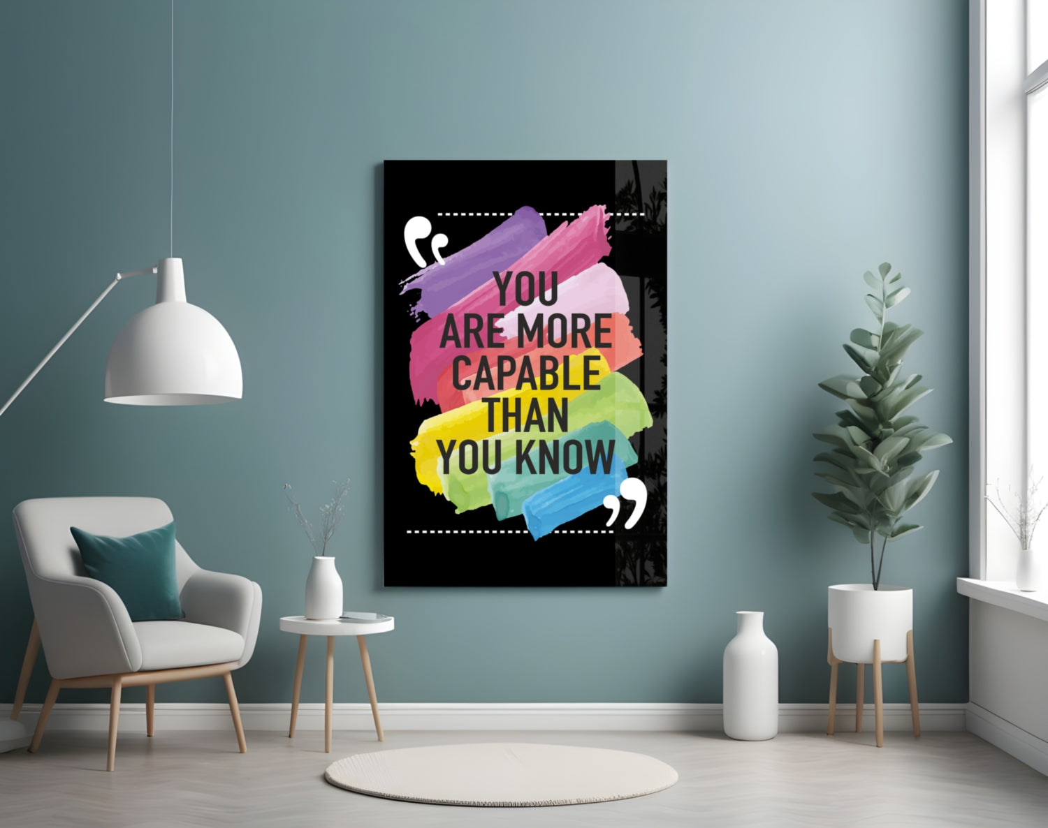 “You Are More Talented Than You Think” Glass Wall Art.