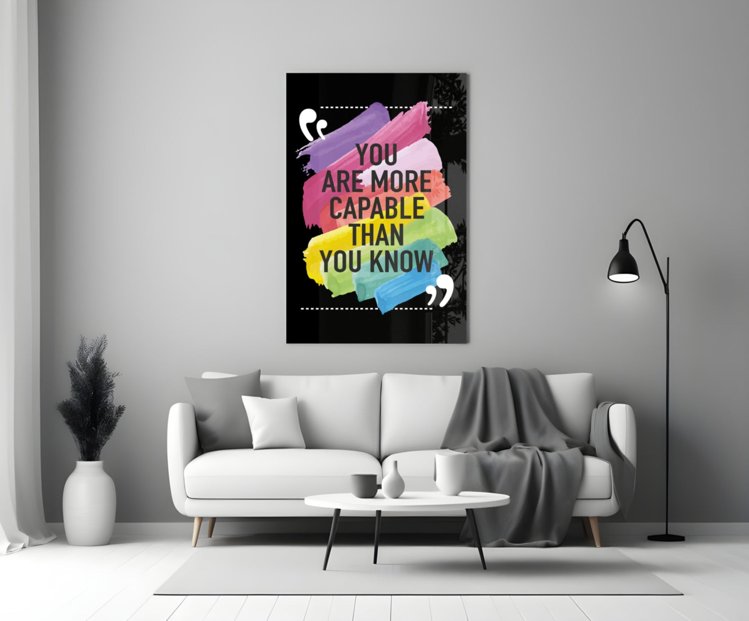 “You Are More Talented Than You Think” Glass Wall Art.