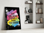 You Are More Capable artwork anchoring a wall with positive energetic palette