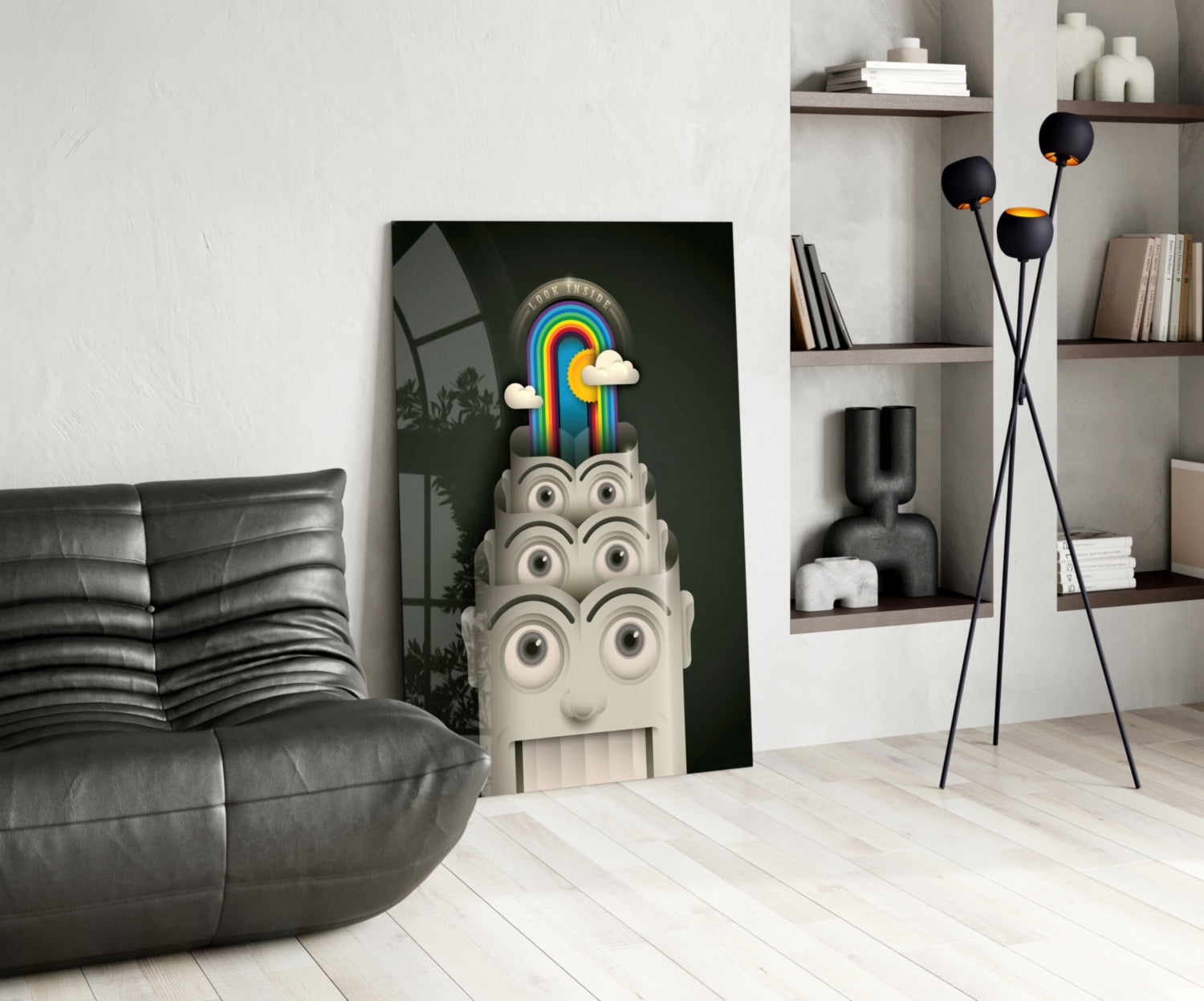 Rainbow Machine Glass Wall Art.