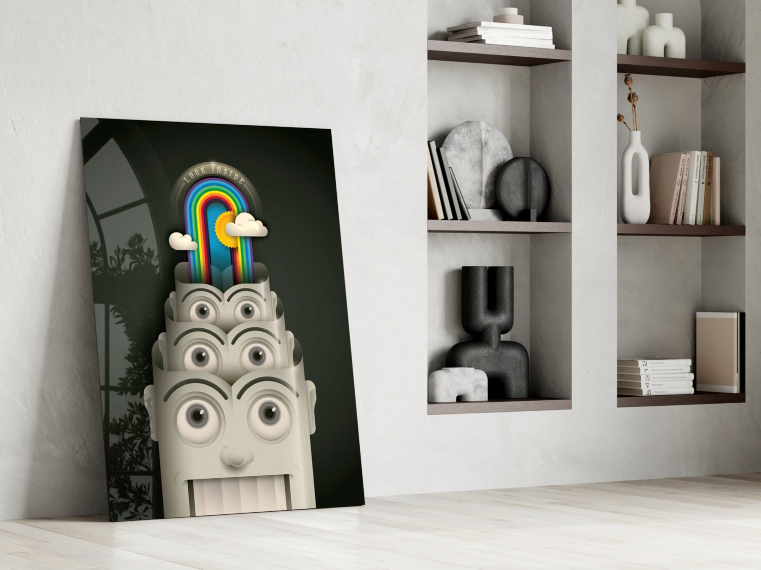 Rainbow Machine Glass Wall Art.