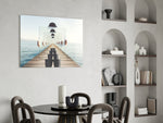 Loop glass print enhancing a hallway with cinematic whimsy