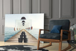 Loop artwork anchoring a wall with playful surreal palette