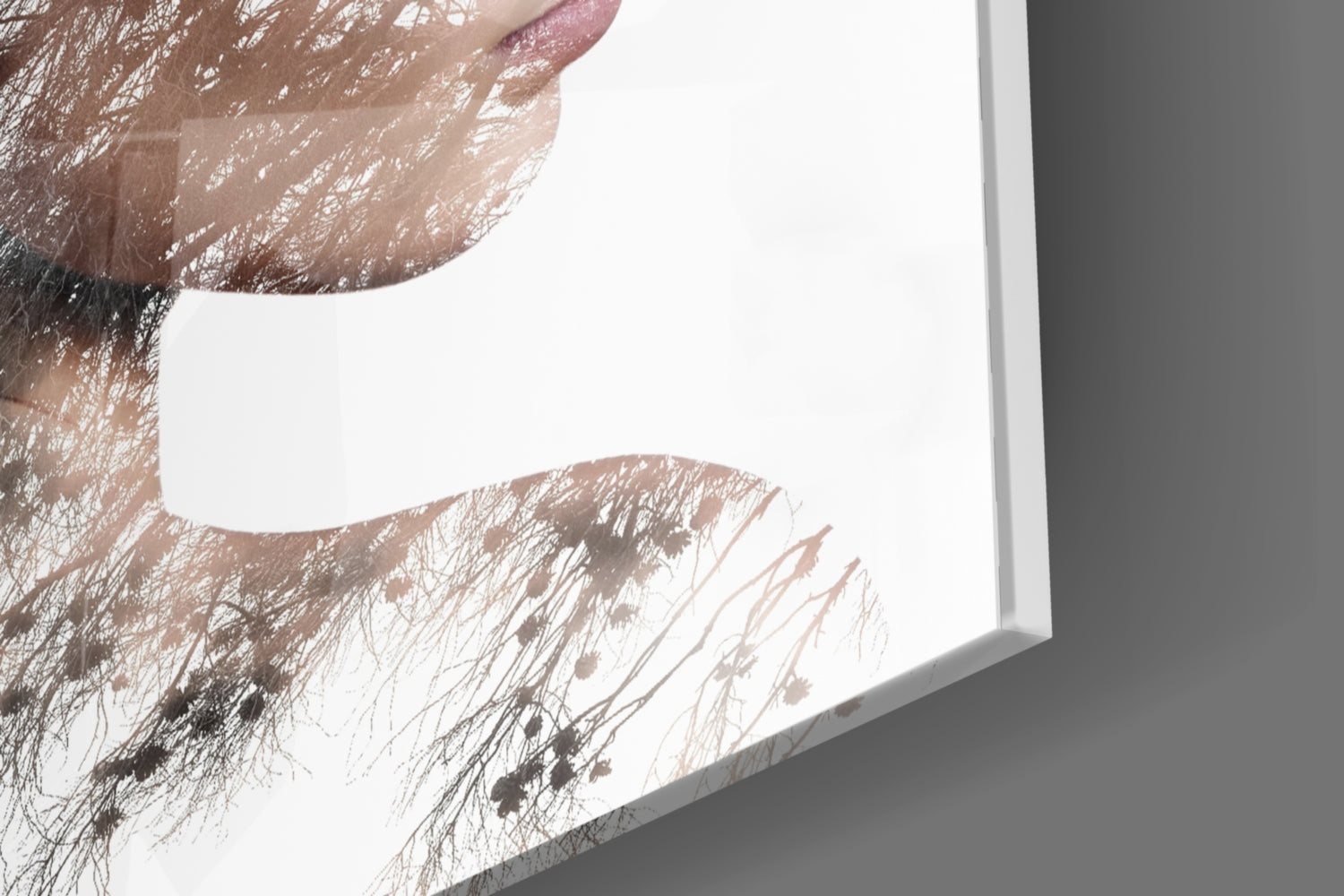 Woman Bird Glass Wall Art.