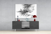 Woman Bird Glass Wall Art.