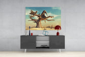 Thinking Elephant Glass Wall Art.