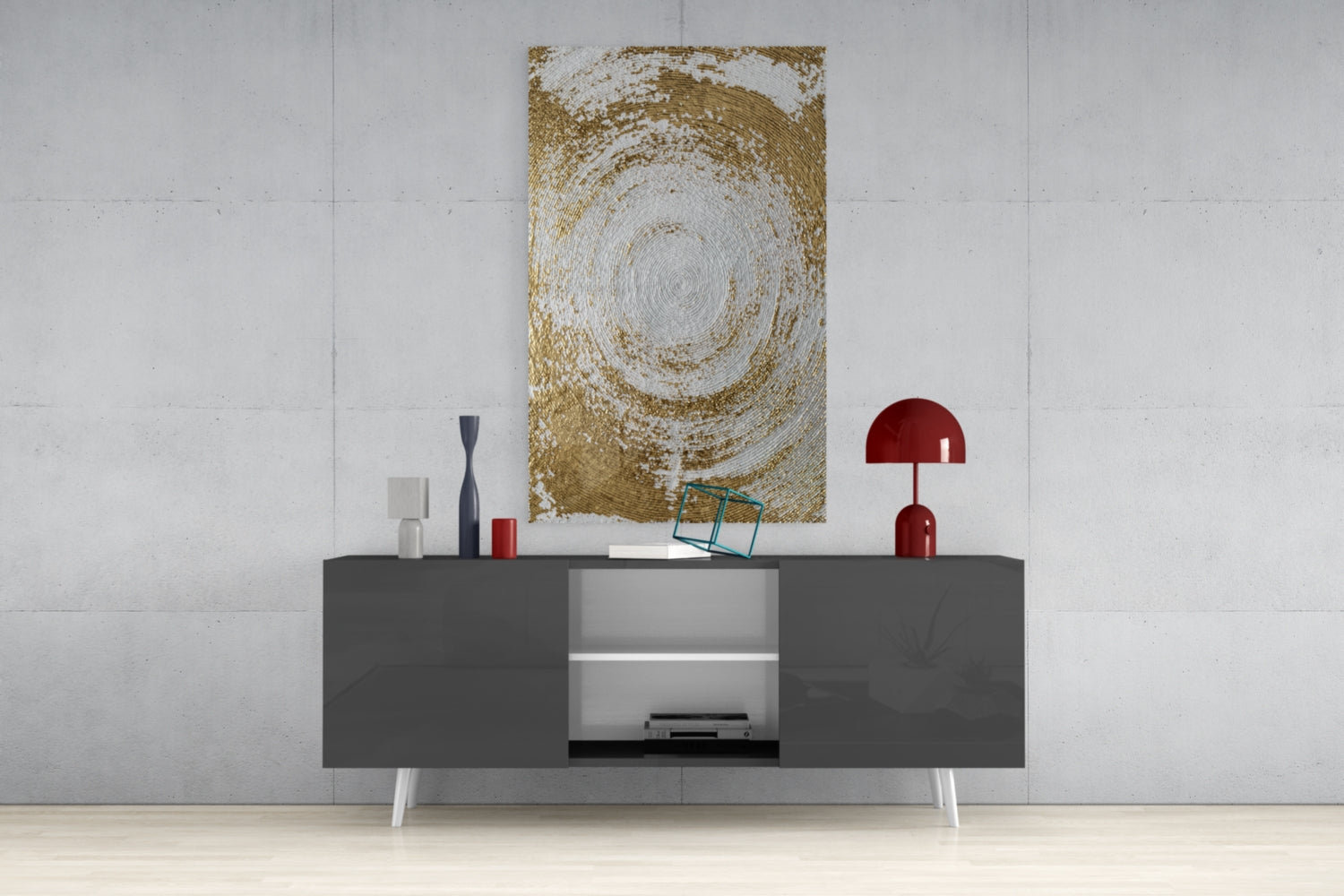 Abstract Loop Glass Wall Art.