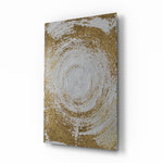 Metallic-spiral panel bringing serene luxe to a contemporary lounge