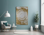 Abstract Loop panel adding editorial calm to a hallway