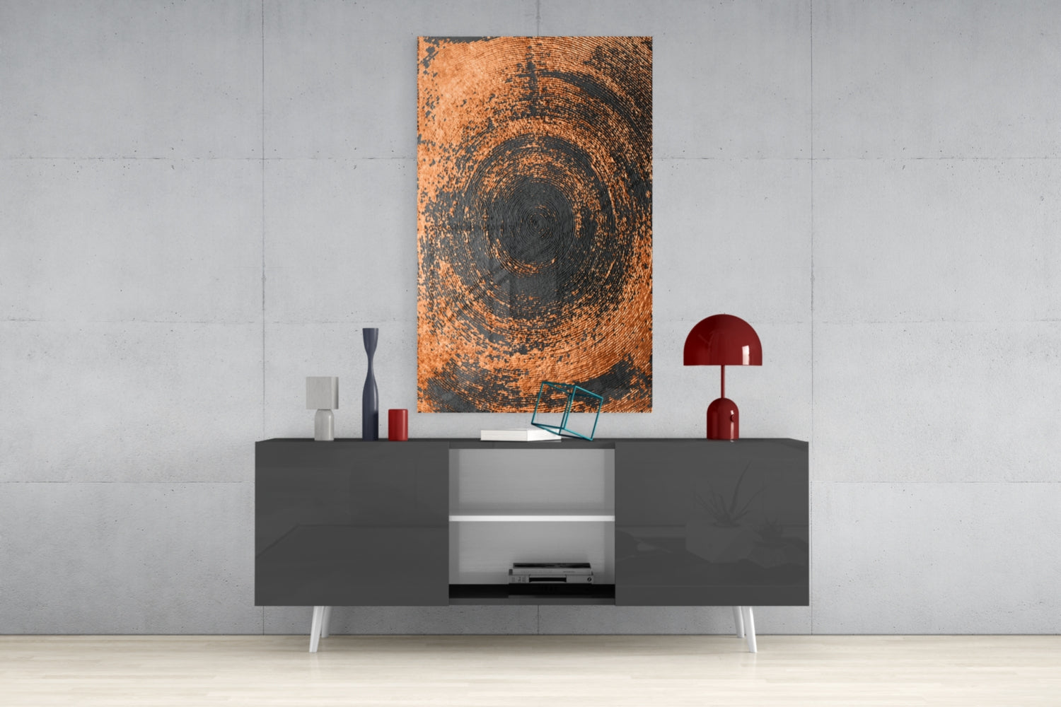 Abstract Loop Glass Wall Art.