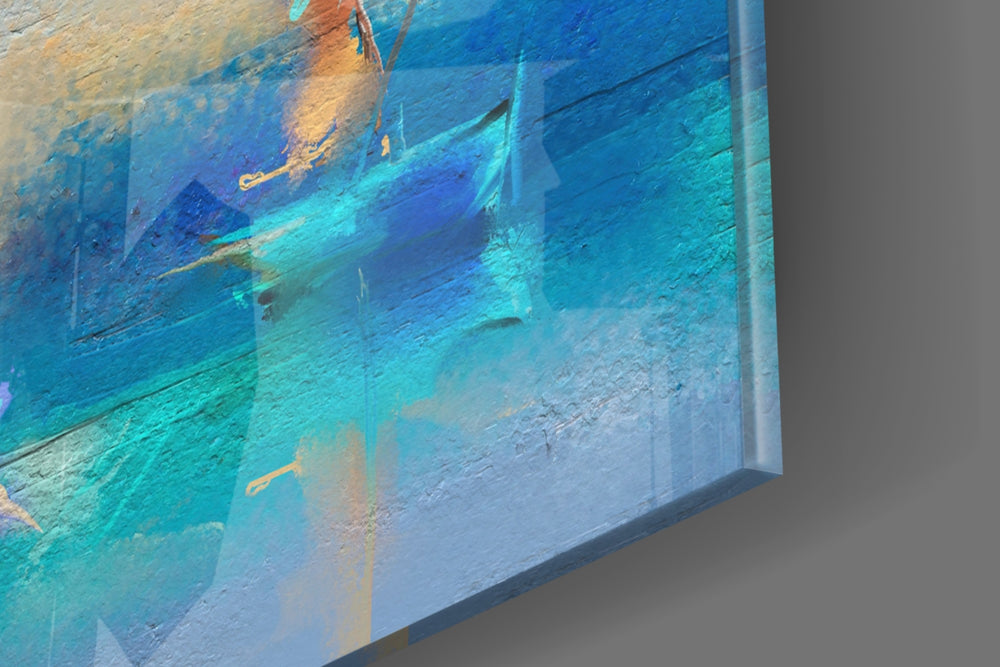 Sailboat panel catching window light to reveal its luminous calm
