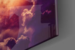 Moon panel catching low light to reveal its luminous warmth