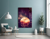 Moon panel adding editorial wonder to a kids room