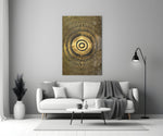Abstract Loop glass wall art styled in an office