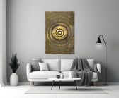 Abstract Loop glass wall art styled in an office