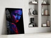Serenity artwork anchoring a wall with bold neon palette