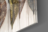 Feathers panel catching window light to reveal its luxe shimmer