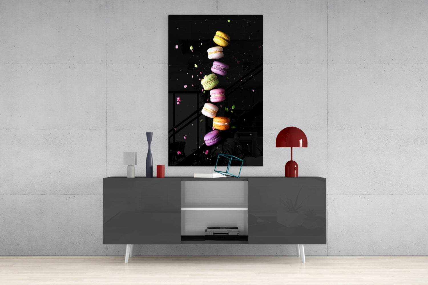 Macarons Glass Wall Art.