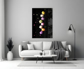 Macarons glass wall art styled in a kitchen