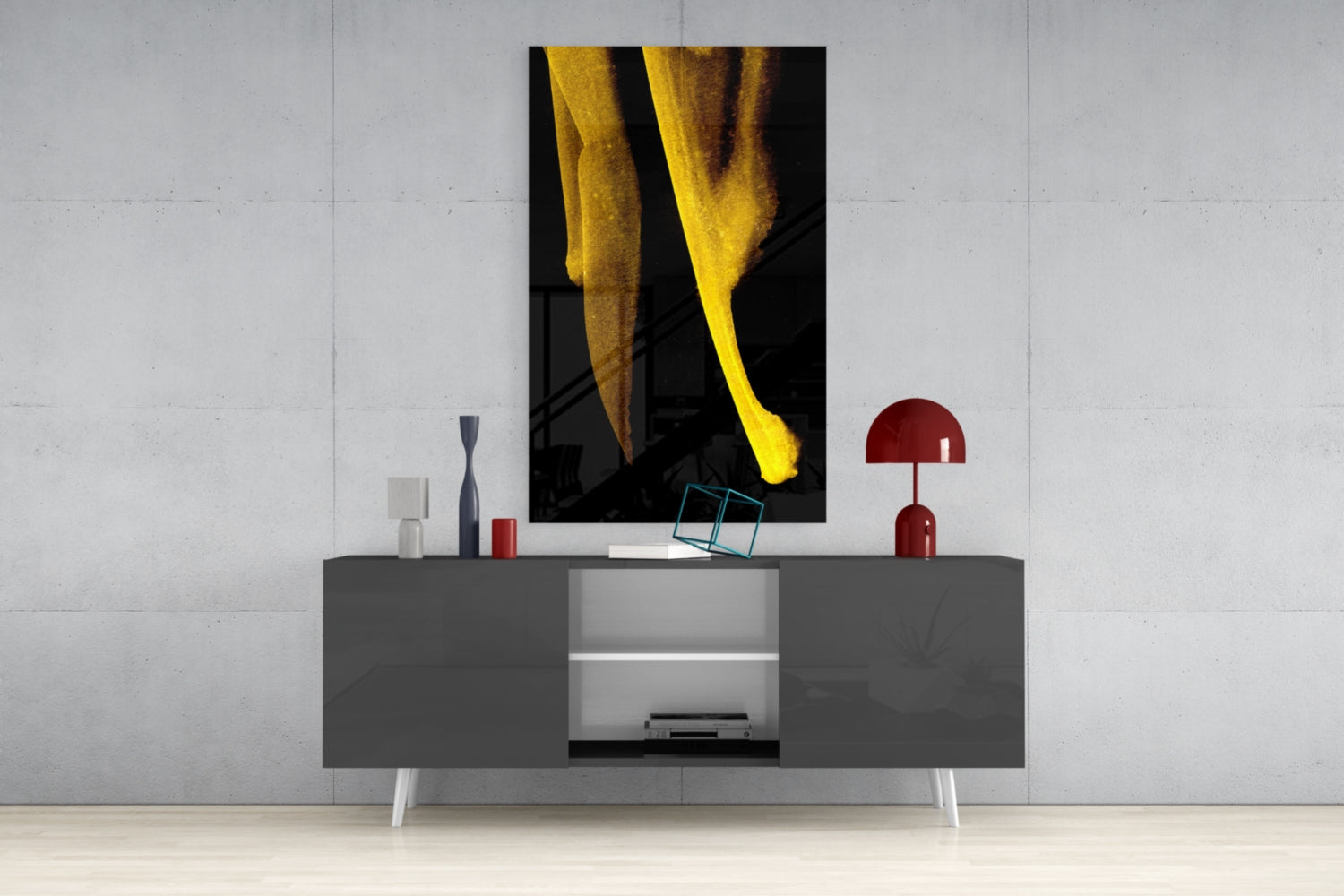 Yellow Story Glass Wall Art.