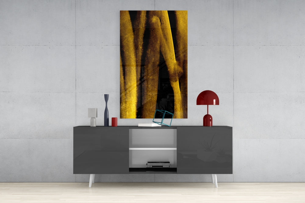 Yellow Story Glass Wall Art.