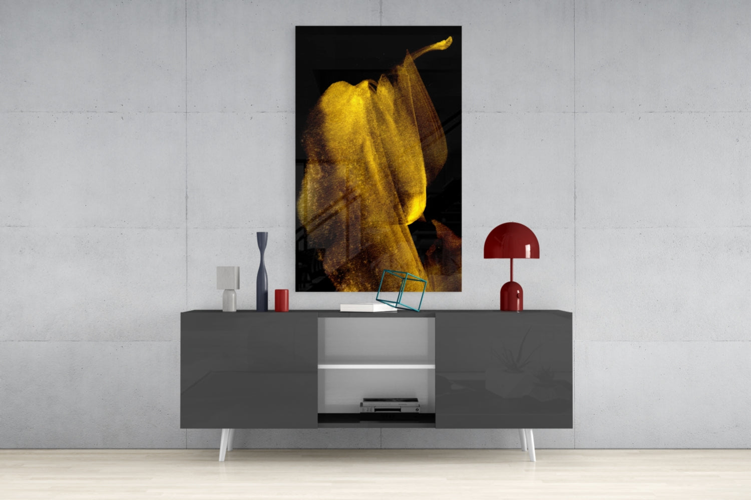 Yellow Story Glass Wall Art.