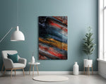 Abstract panel adding editorial mood to an office