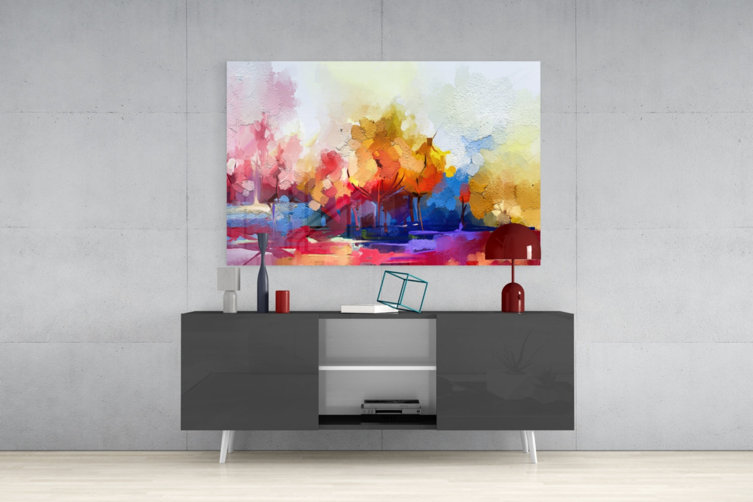 Abstract Trees Glass Wall Art.