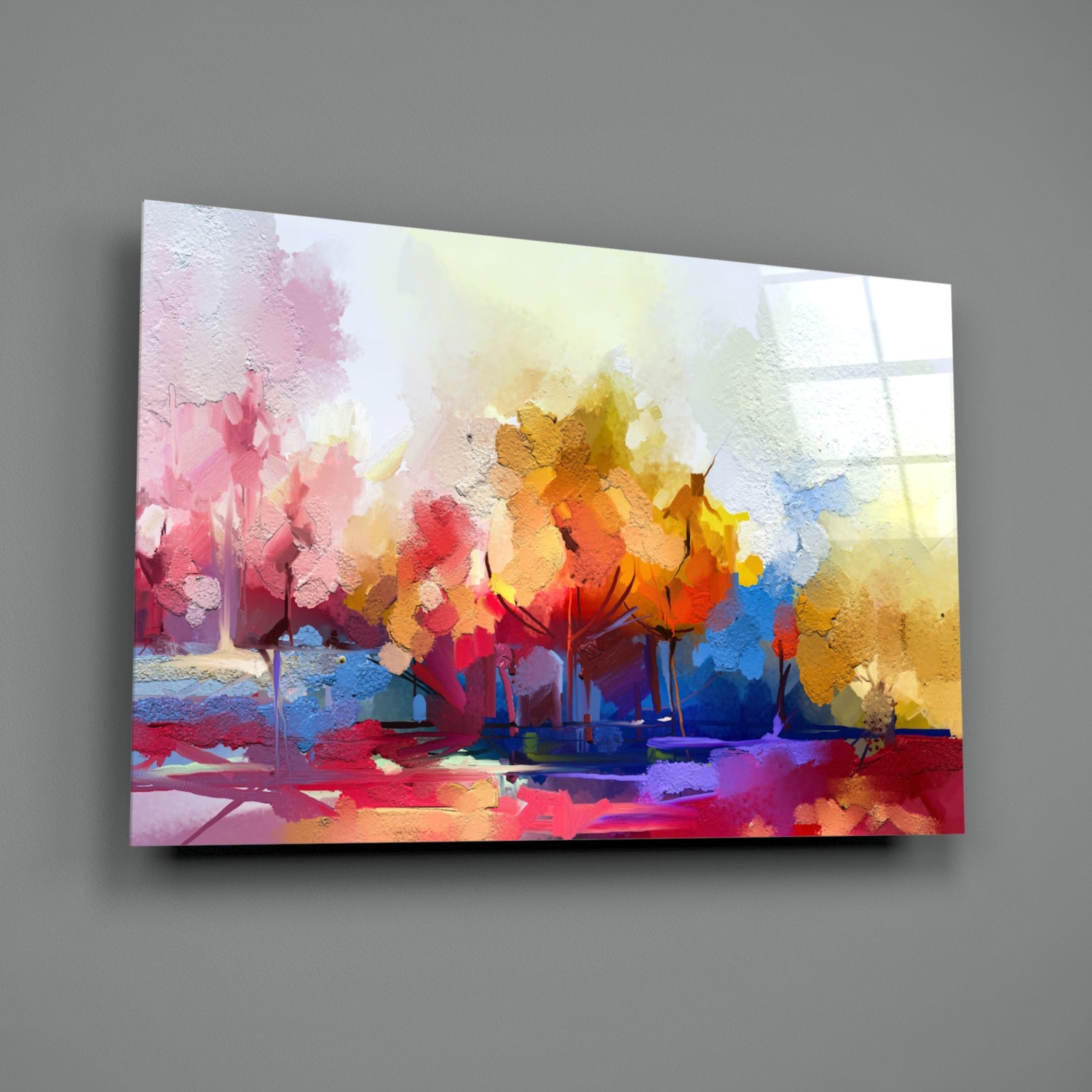 Abstract Trees Glass Wall Art.