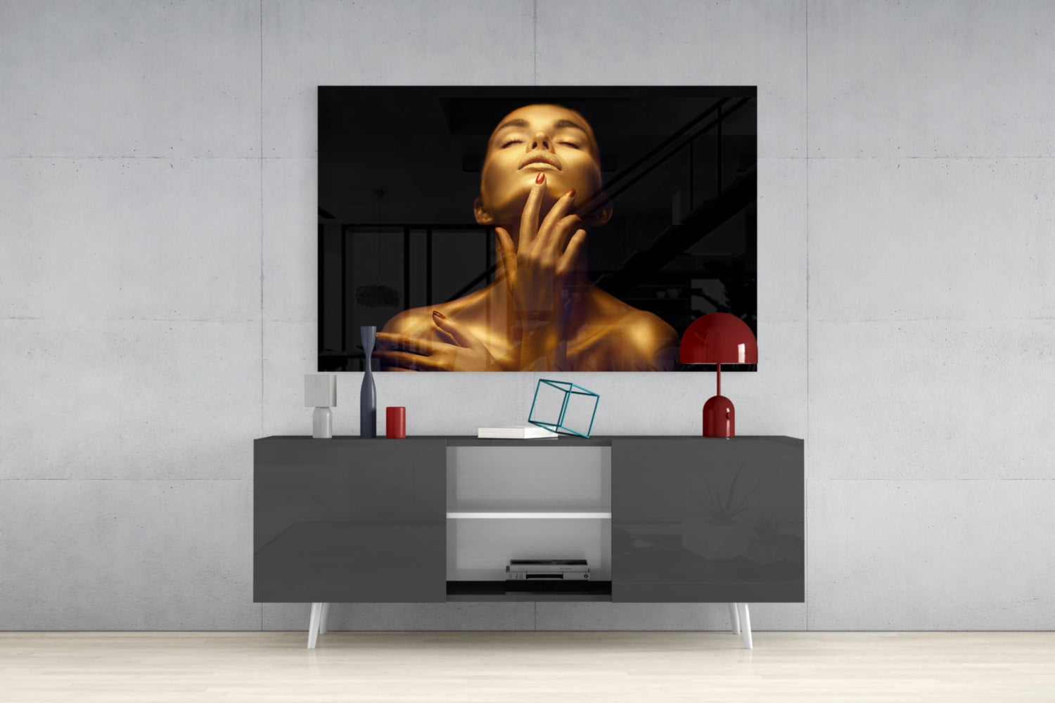 Gold Woman Glass Wall Art.