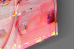 Sculpture panel catching low light to reveal its electric saturation