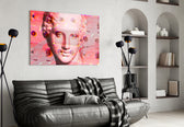 Sculpture panel adding editorial mood to a living room