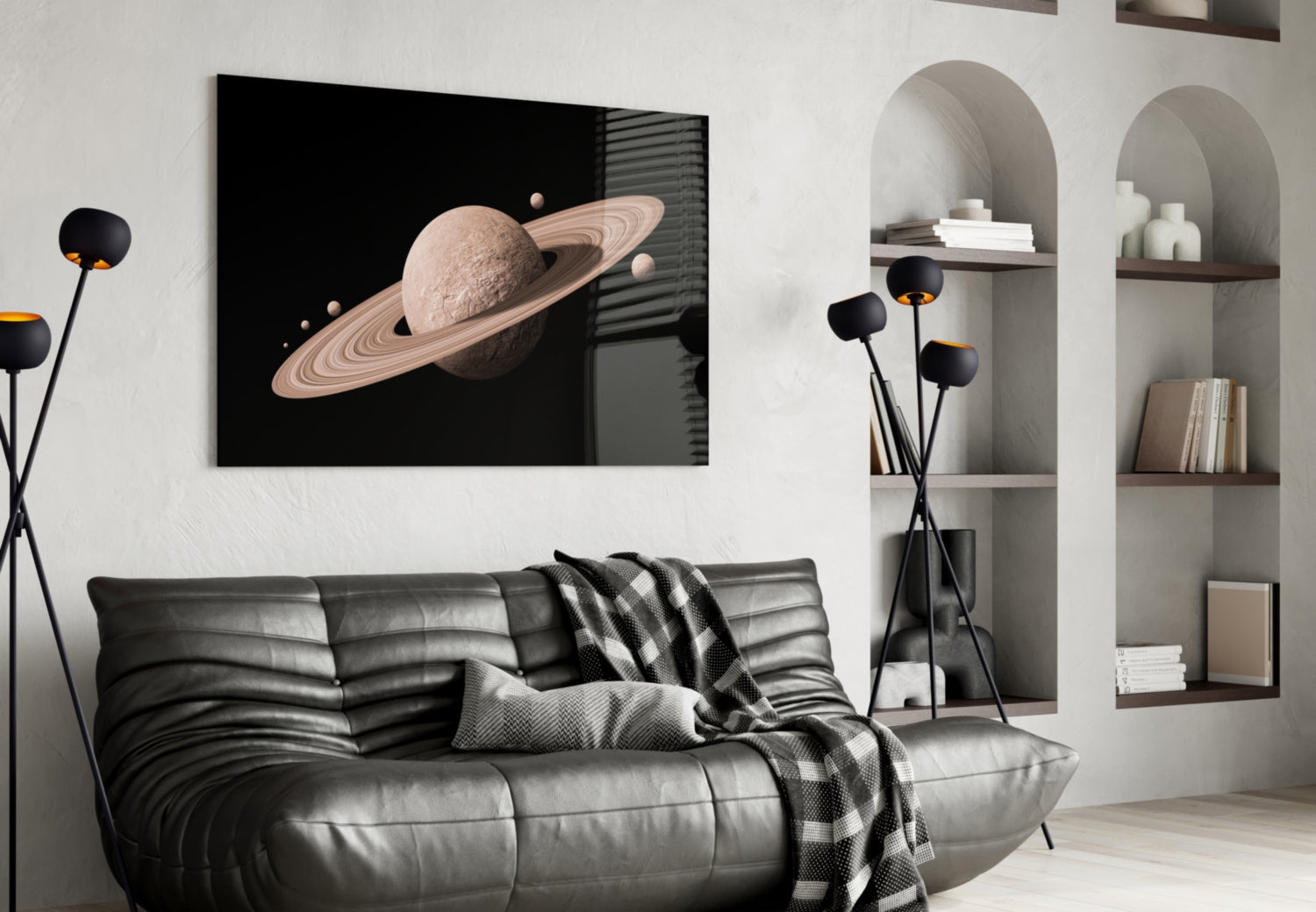 Saturn Glass Wall Art.