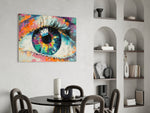 Pupil glass print enhancing an office with cinematic drama