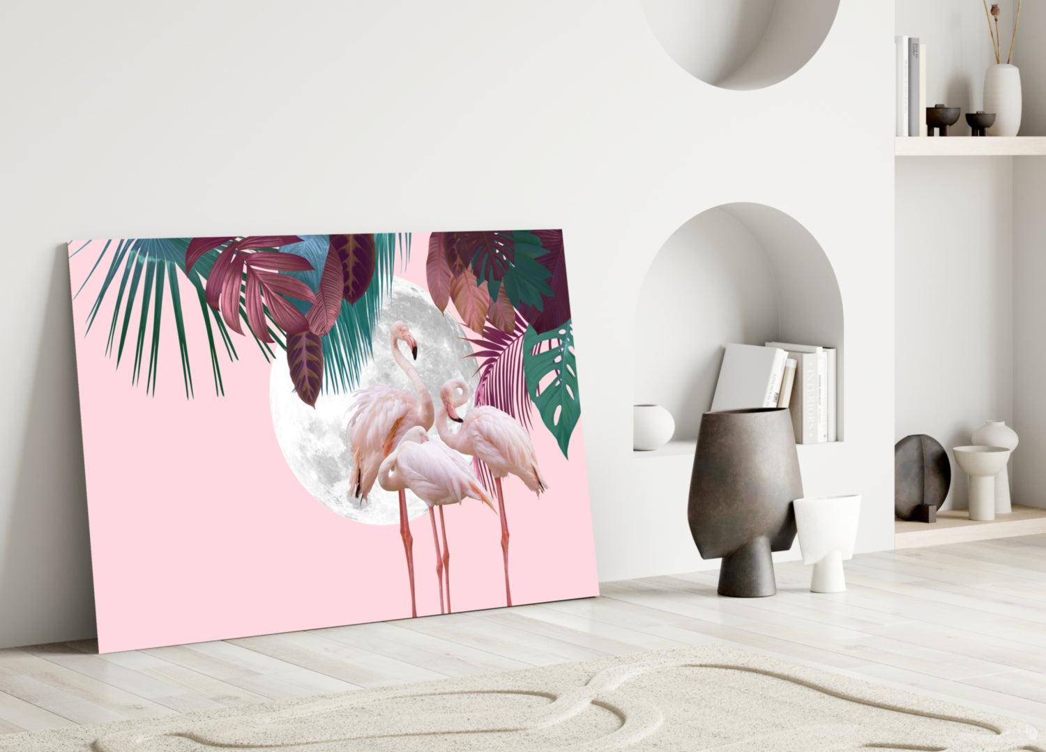 Flamingo Glass Wall Art.